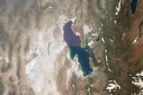 View of the Great Salt Lake from Skylab 