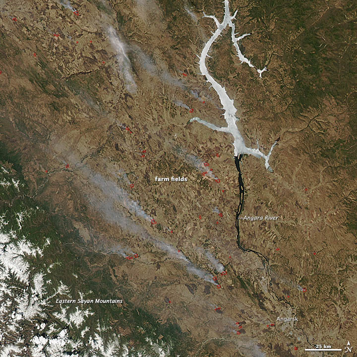 Burning Fields near the Angara River - related image preview