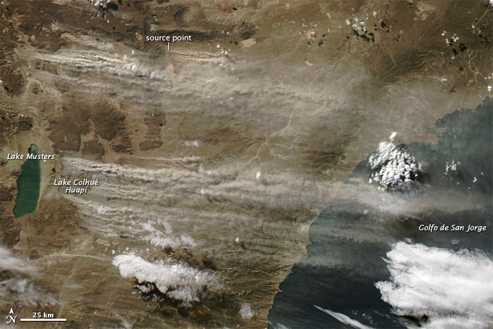Dust Plumes off Argentina