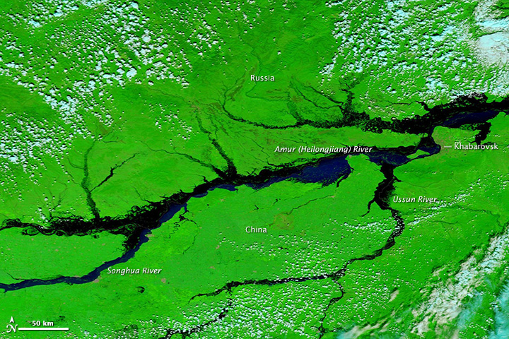 Flooding in Eastern Russia and China