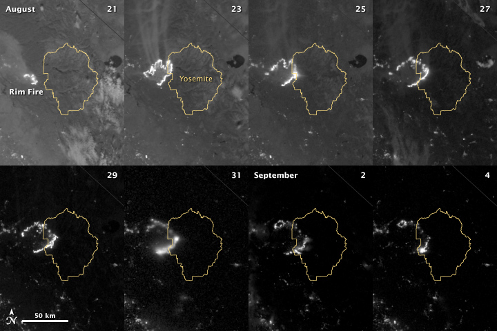 Progression of the Rim Fire at Night - related image preview