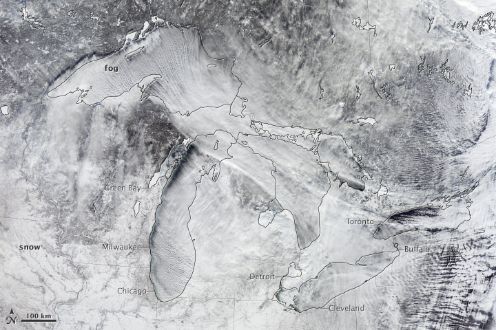 Steam Fog over the Great Lakes 