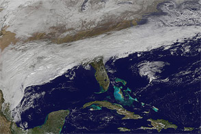 Snowstorm Approaching the Southeastern United States