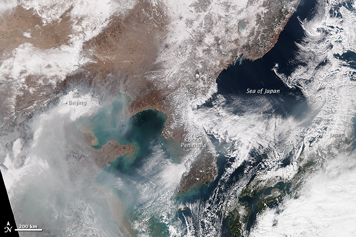 Haze Blows Across Northeastern Asia