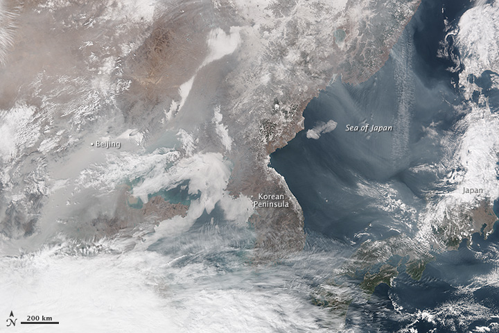 Haze Blows Across Northeastern Asia