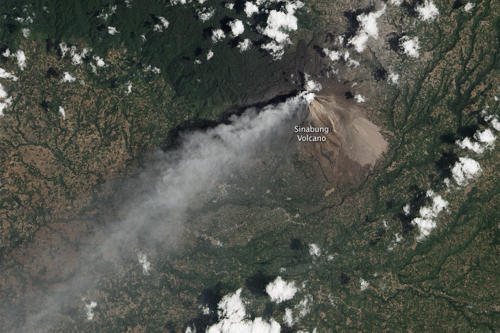 Eruption of Sinabung Volcano, Indonesia