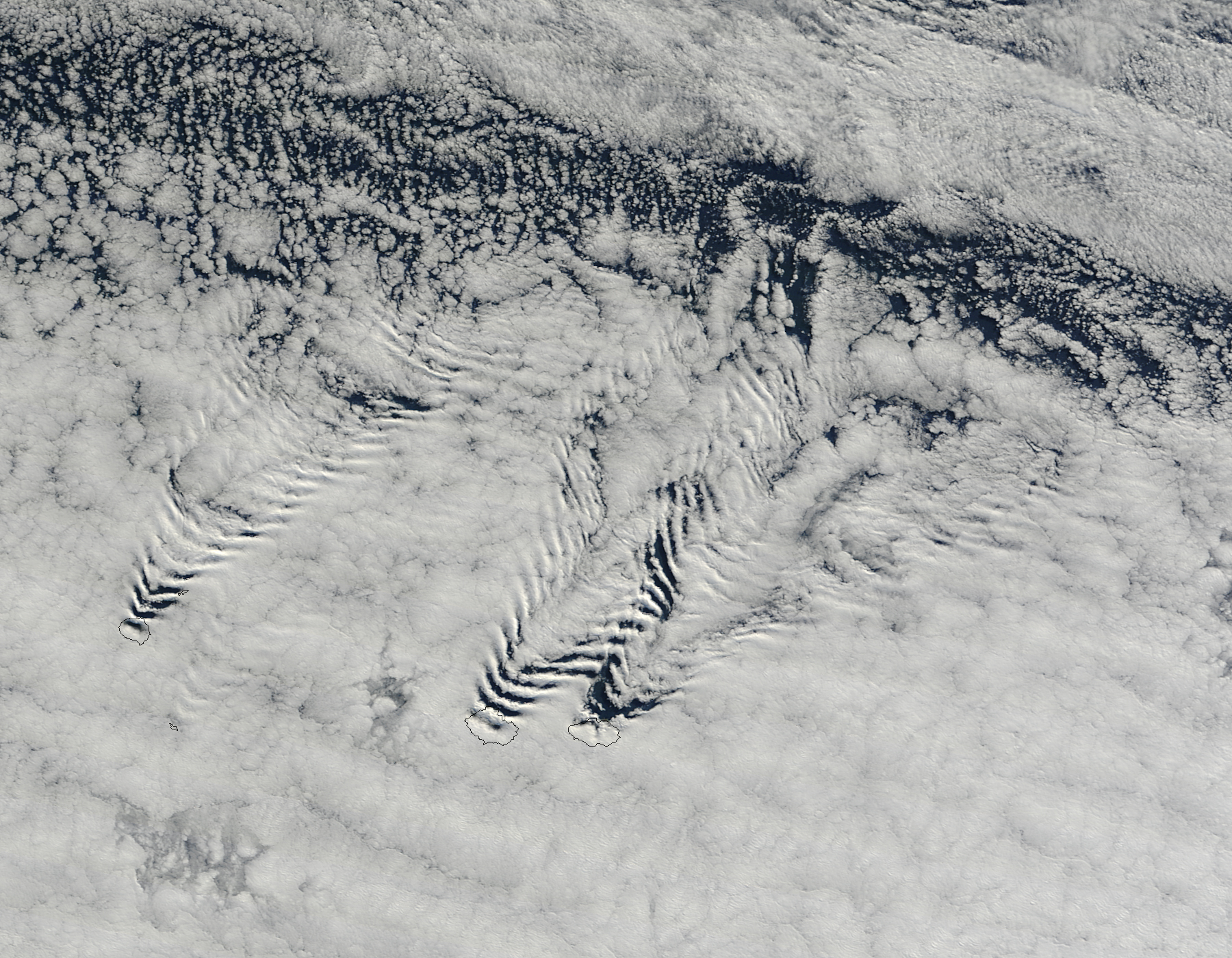 Ship Wave Clouds Behind the Crozet Islands - related image preview