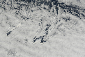 Ship Wave Clouds Behind the Crozet Islands