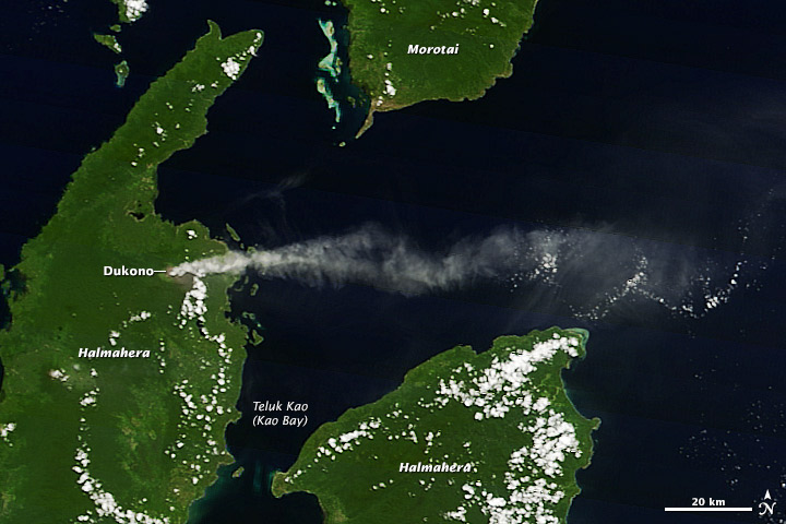 Plume from Dukono Volcano, Indonesia