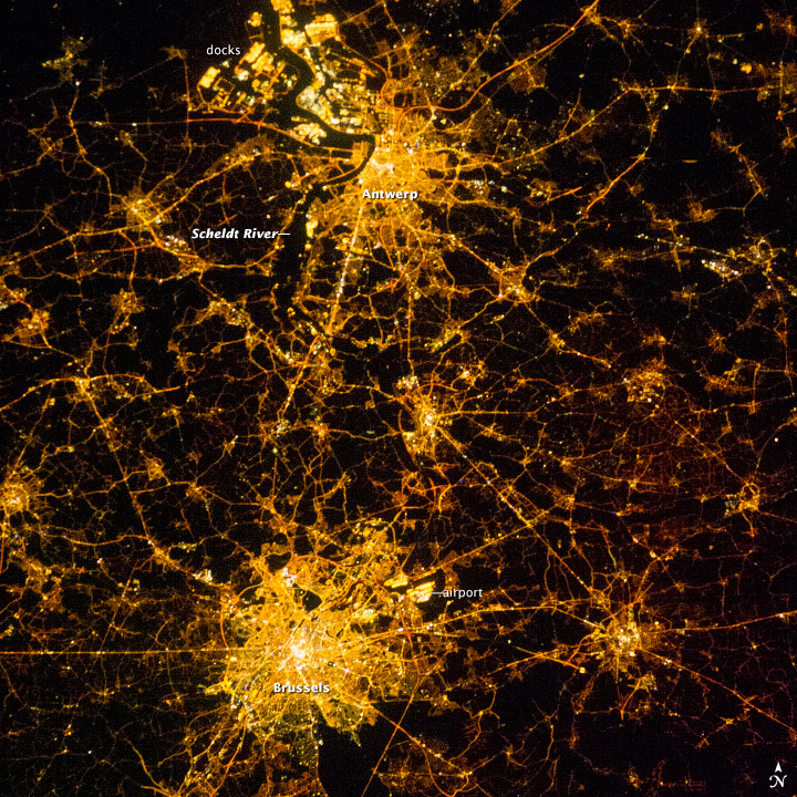 Brussels and Antwerp at Night