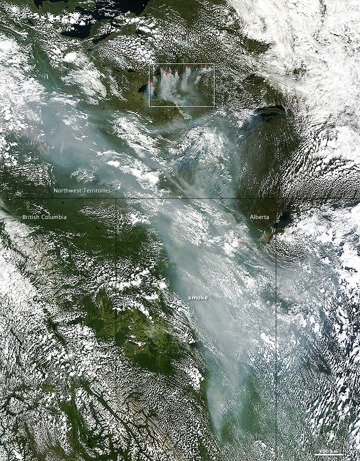 Smoke from Canada Moves South