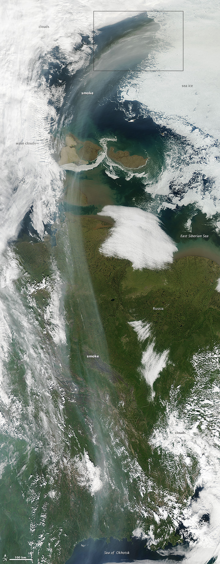 Long Smoke Stream over Siberia