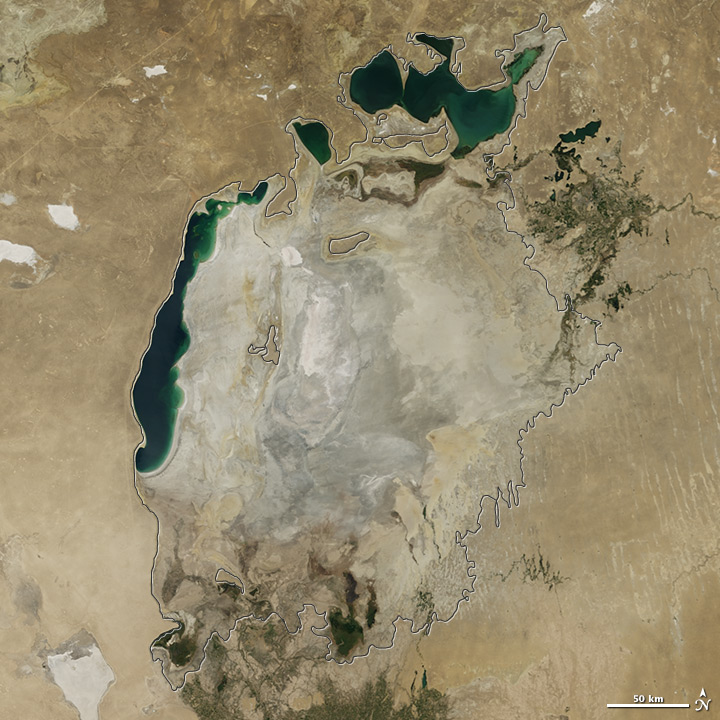 The Aral Sea Loses Its Eastern Lobe