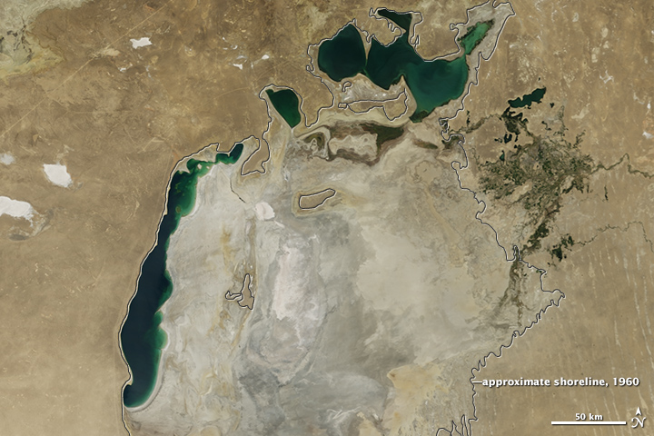 The Aral Sea Loses Its Eastern Lobe - related image preview
