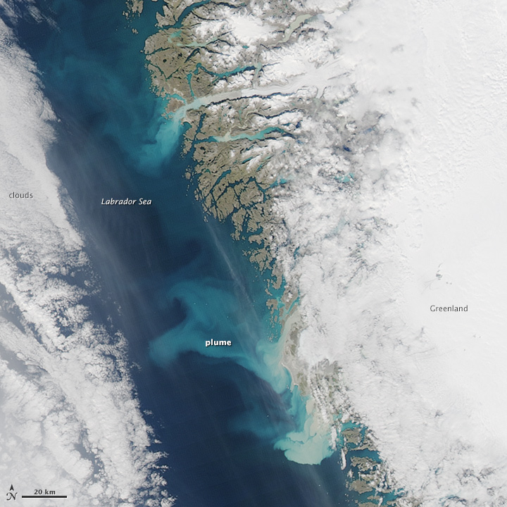 Sediment Plumes Around Greenland