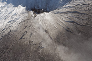 Ashfall on Zhupanovsky Volcano