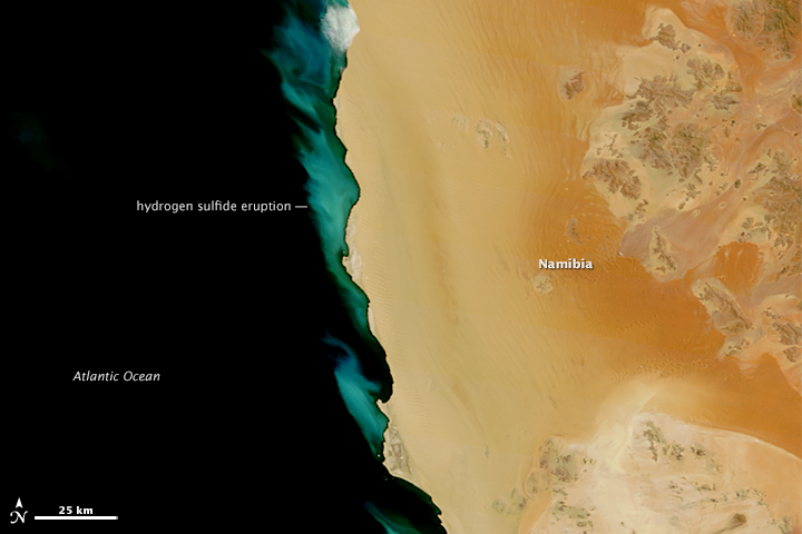 Hydrogen Sulfide Eruption Along the Coast of Namibia