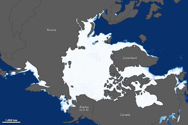 Annual Peak of Arctic Sea Ice is Far Below the Norm