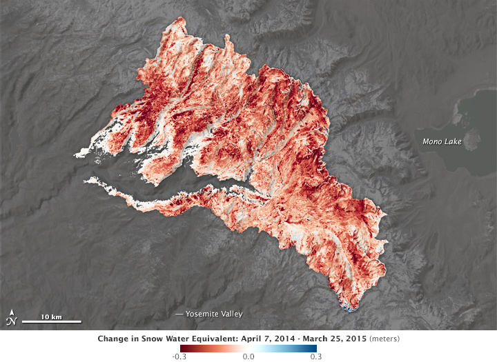 Diminished Snow Pack in the Sierra Nevada