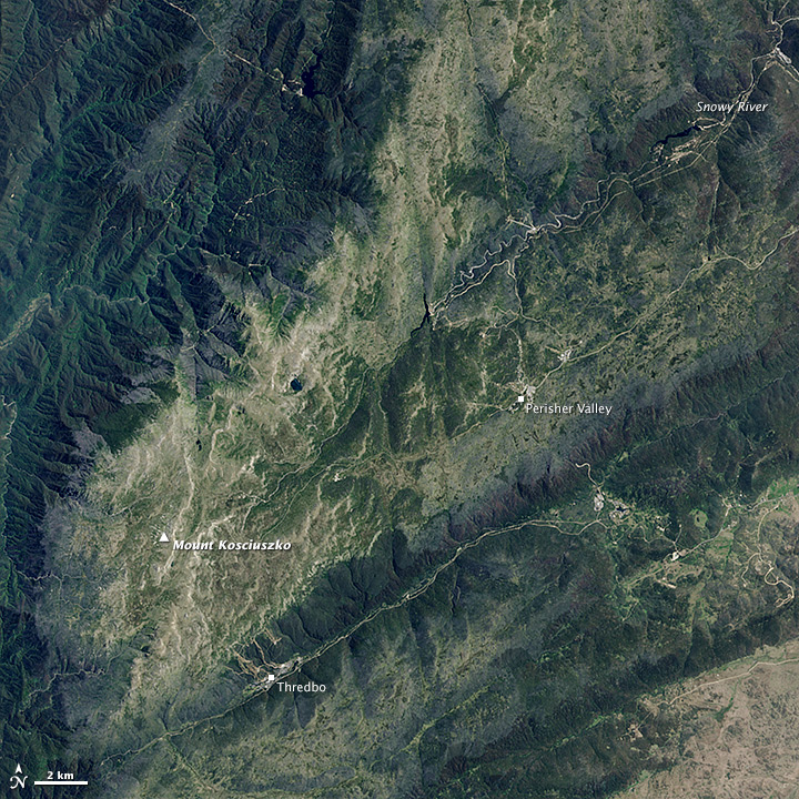 Snowfall in Australia’s Snowy Mountains