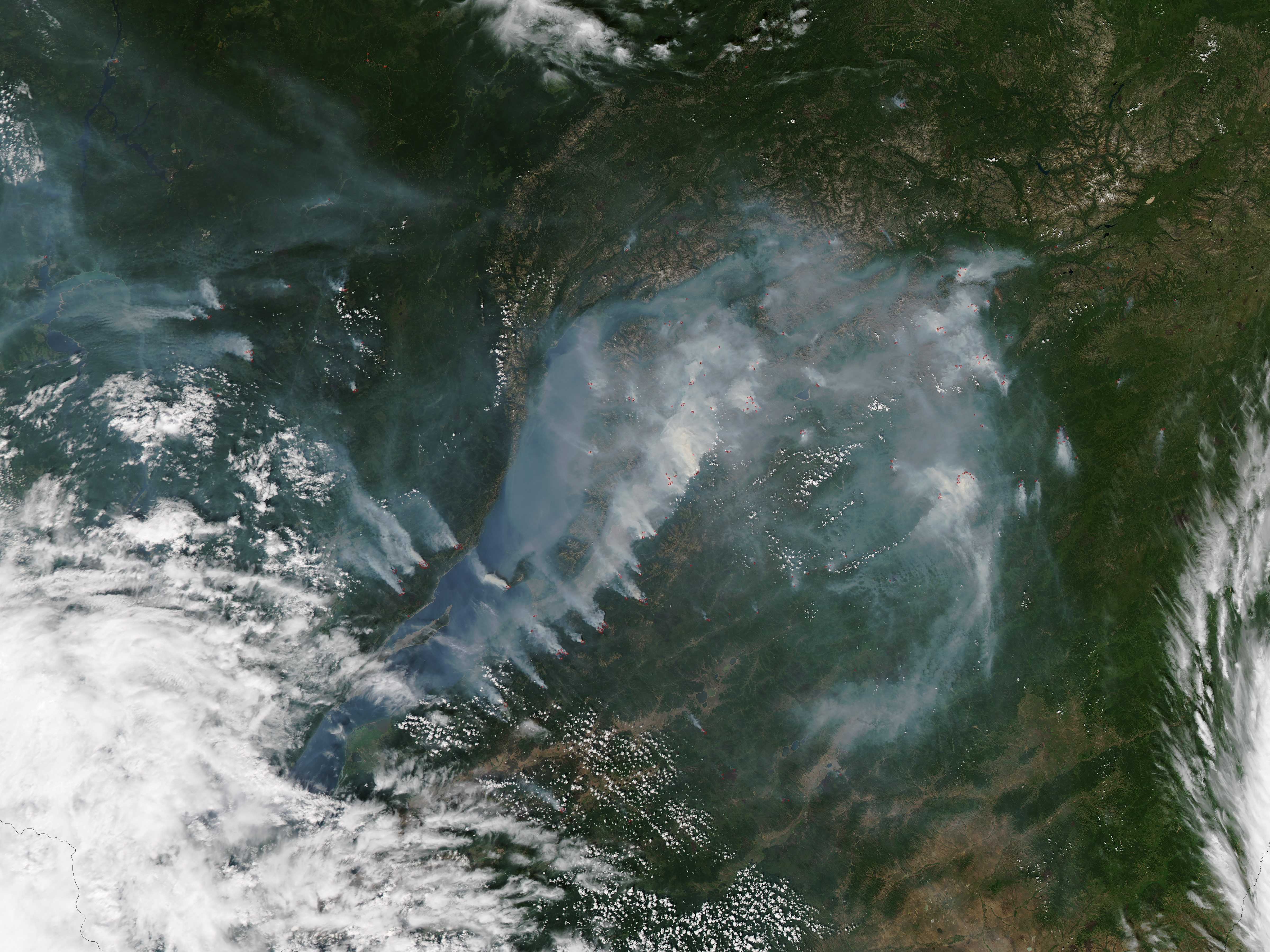 Fire and Smoke Around Lake Baikal - related image preview