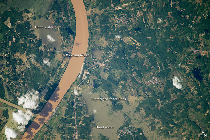 Flooding on the Mekong River Flood Plain