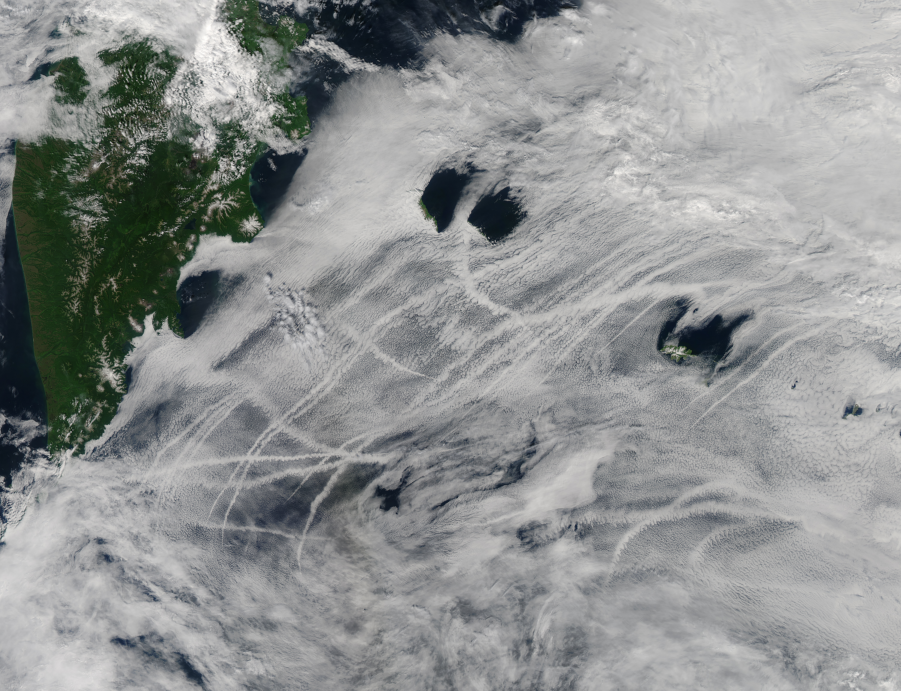 Ship Tracks off the Kamchatka Peninsula - related image preview
