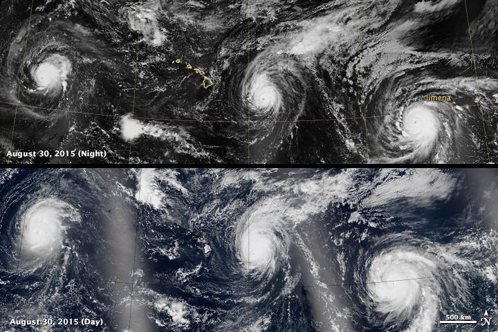Trio of Hurricanes Over the Pacific Ocean - related image preview