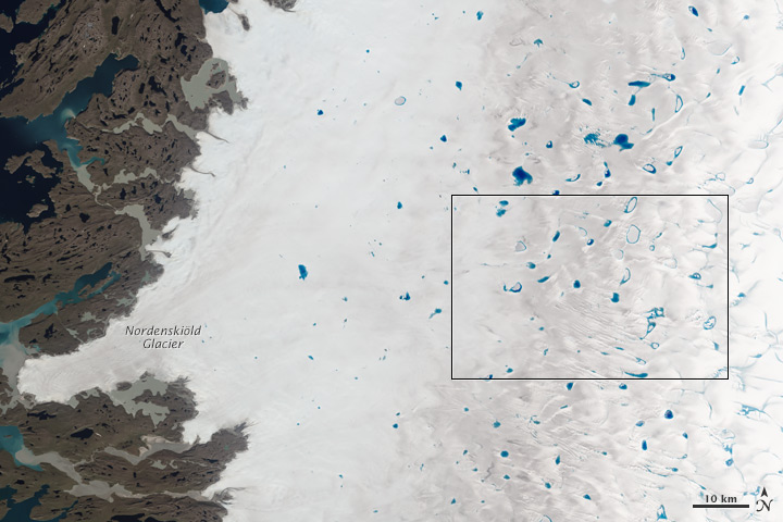 Shades of Blue on the Greenland Ice Sheet