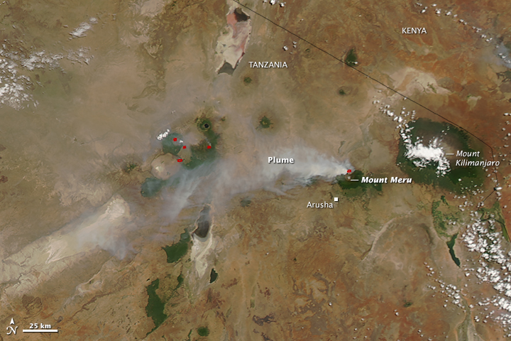 Plume from Mount Meru, Tanzania