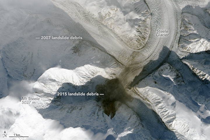 Landslide onto Steele Glacier
