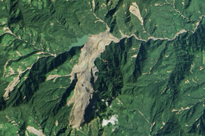 Satellite Spots Massive Tonzang Landslide - selected image