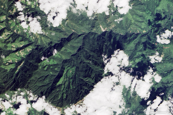 Satellite Spots Massive Tonzang Landslide