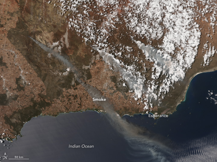 Fires near Esperance, Western Australia
