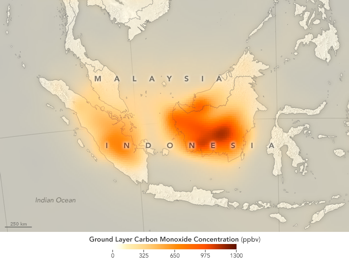 Fires Put a Carbon Monoxide Cloud over Indonesia - related image preview