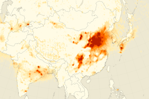 Sulfur Dioxide Down over China; Up over India - selected image