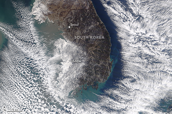 Snow in South Korea