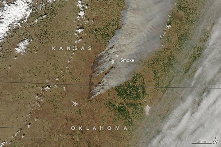 Grass Fires Char Kansas, Oklahoma