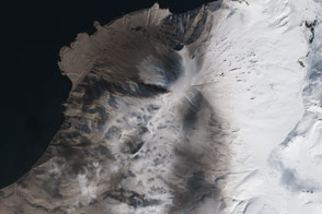 Ash Stains from Chikurachki Volcano, Kuril Islands, Russia