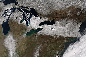 Spring Snow Blankets the Northeastern United States