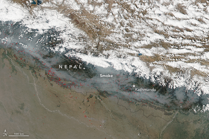 Fires and Smoke in Nepal