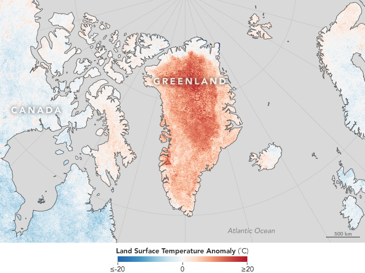 Widespread Warmth Envelops Greenland