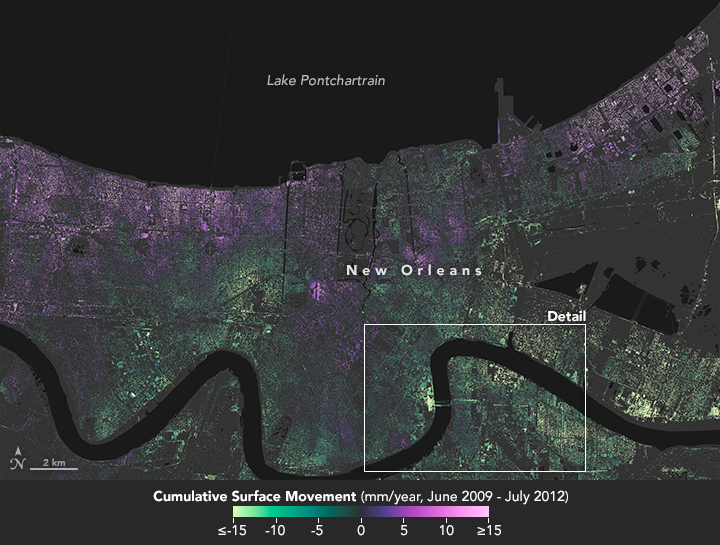 Scientists Improve Maps of Subsidence in New Orleans - related image preview