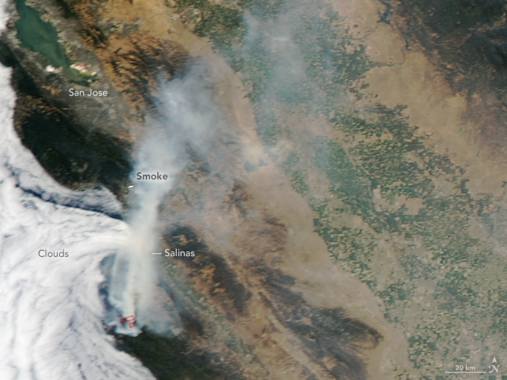 Wildfire along the California Coast