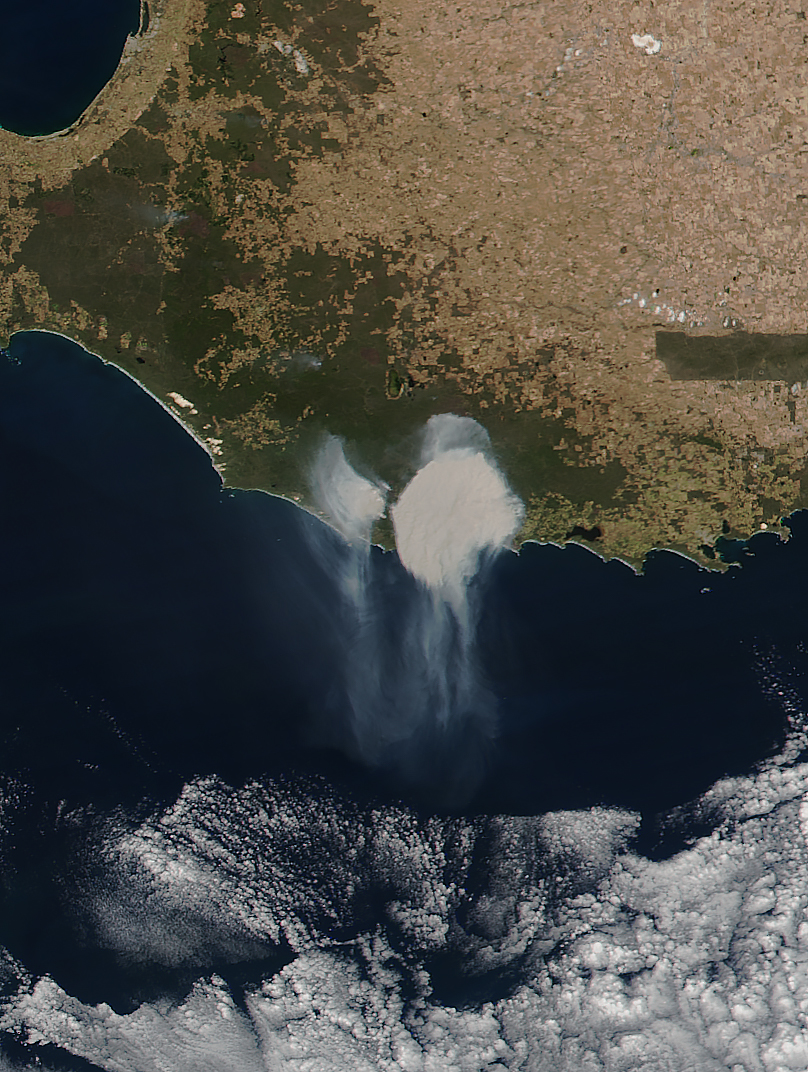 Round Smoke Plume Rises Above Australian Coast - related image preview