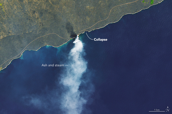 Lava Delta Collapses into Sea 