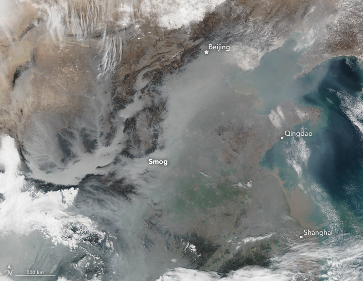 Thick Haze in Eastern China