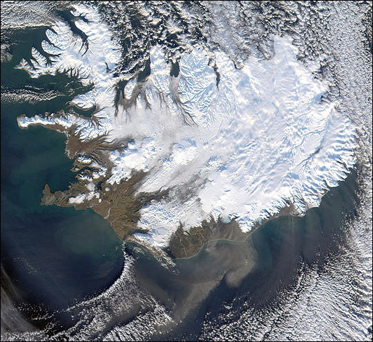 Dust Storm Off Southern Coast of Iceland