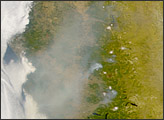 Smoke Over Southern Andes Mountains