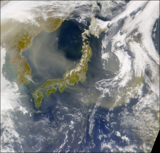 Dust Cloud over Sea of Japan